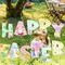Easter Yard Signs, Happy Easter Bunny Egg Lawn Decorations with Stakes, Waterproof Outdoor Easter Party Decor, Foldable Spring Easter Garden Signs for Yard, Church, and Family Celebrations